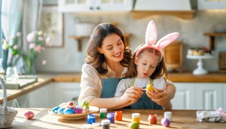 happy family at Easter