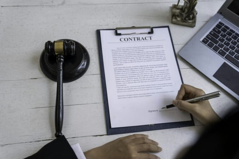 Lawyers give advice about judgment, agreements, Consultation of Businesswoman and Male lawyer or jud