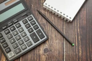 Modern calculator and notebook