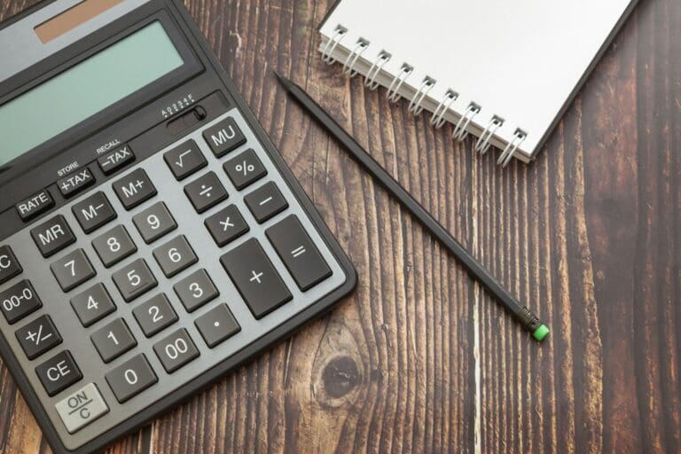 Modern calculator and notebook